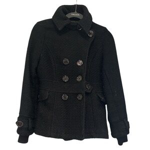 Me Jane Black Wool-Blend Peacoat Jacket - Size M